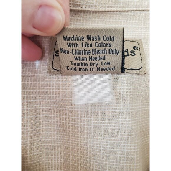 Vintage Scandia Woods Shirt Mens Size XL Button Up Short Sleeve Ivory Color - Picture 5 of 13